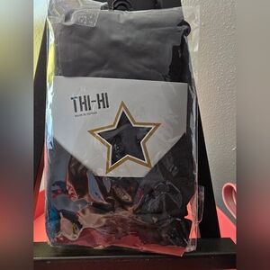 Hot Topic Black Nylon Thi-Hi With Satin Bow Embellishment